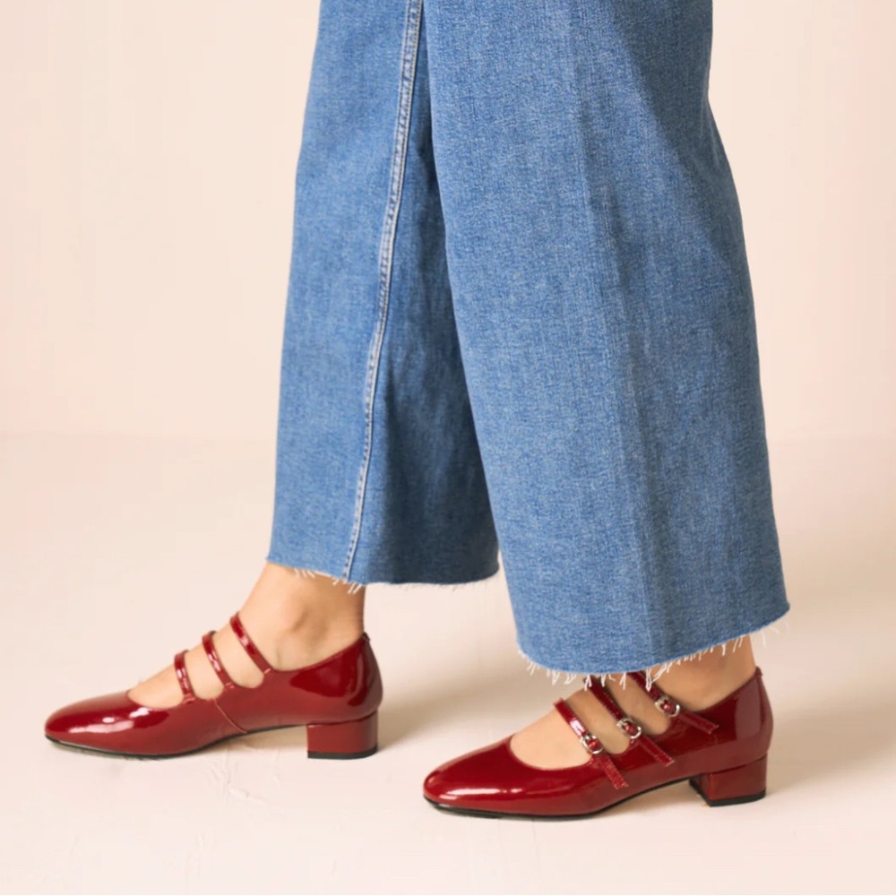 Never Worn - Raboesy French 3-strap Mary Janes